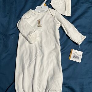 Little Me Cream Giraffe Embroidered Sleep Sack